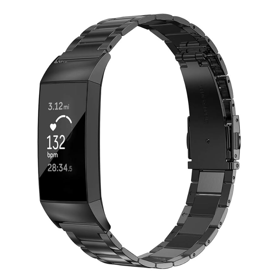 FITBIT CHARGE3 ブラックステンレスバンド付き Amazon | Fitbit Charge3バンド/Fitbit Charge4バンド フィット